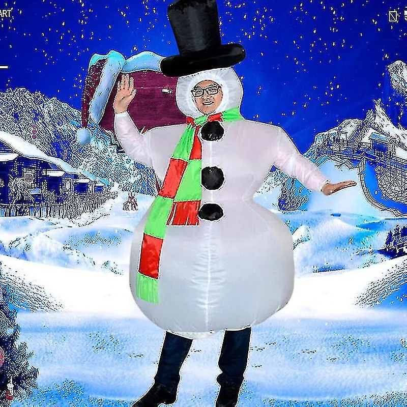 2023-christmas Inflatable Snowman Costume Suit For Adults Halloween   Party