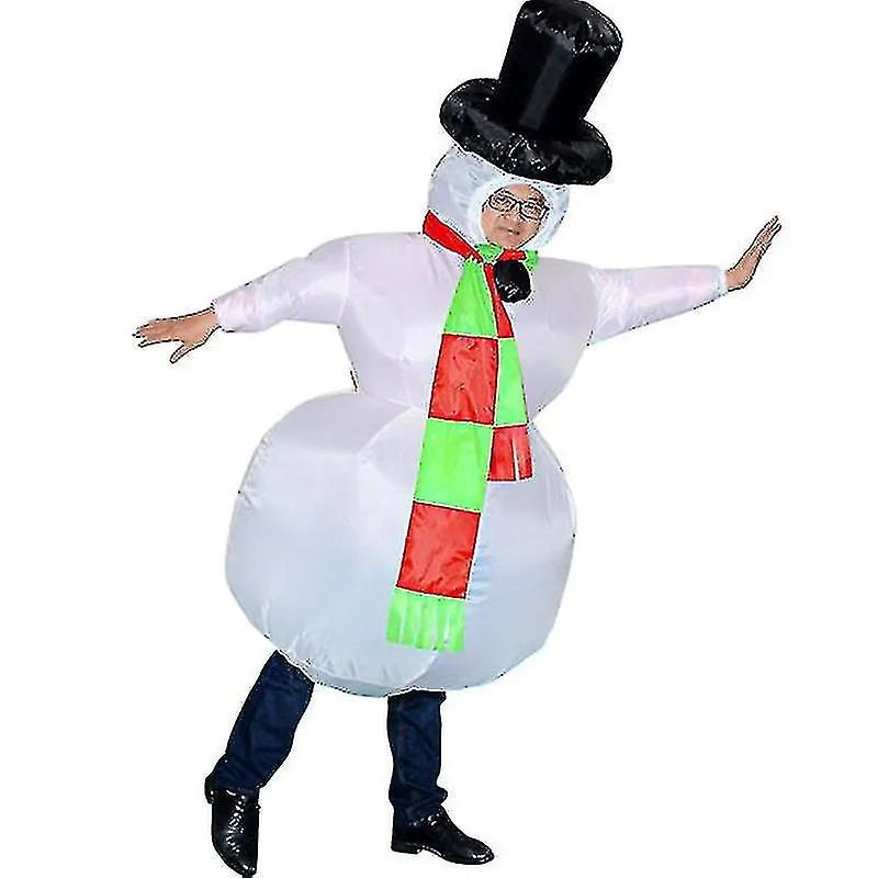 2023-christmas Inflatable Snowman Costume Suit For Adults Halloween   Party