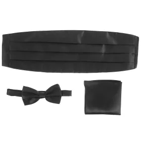 3 Pcs Prom Dress Women Black Tuxedo Set Business Cummerbund Set Men S Adjustable Satin Cummerbund Men Suit Accessories