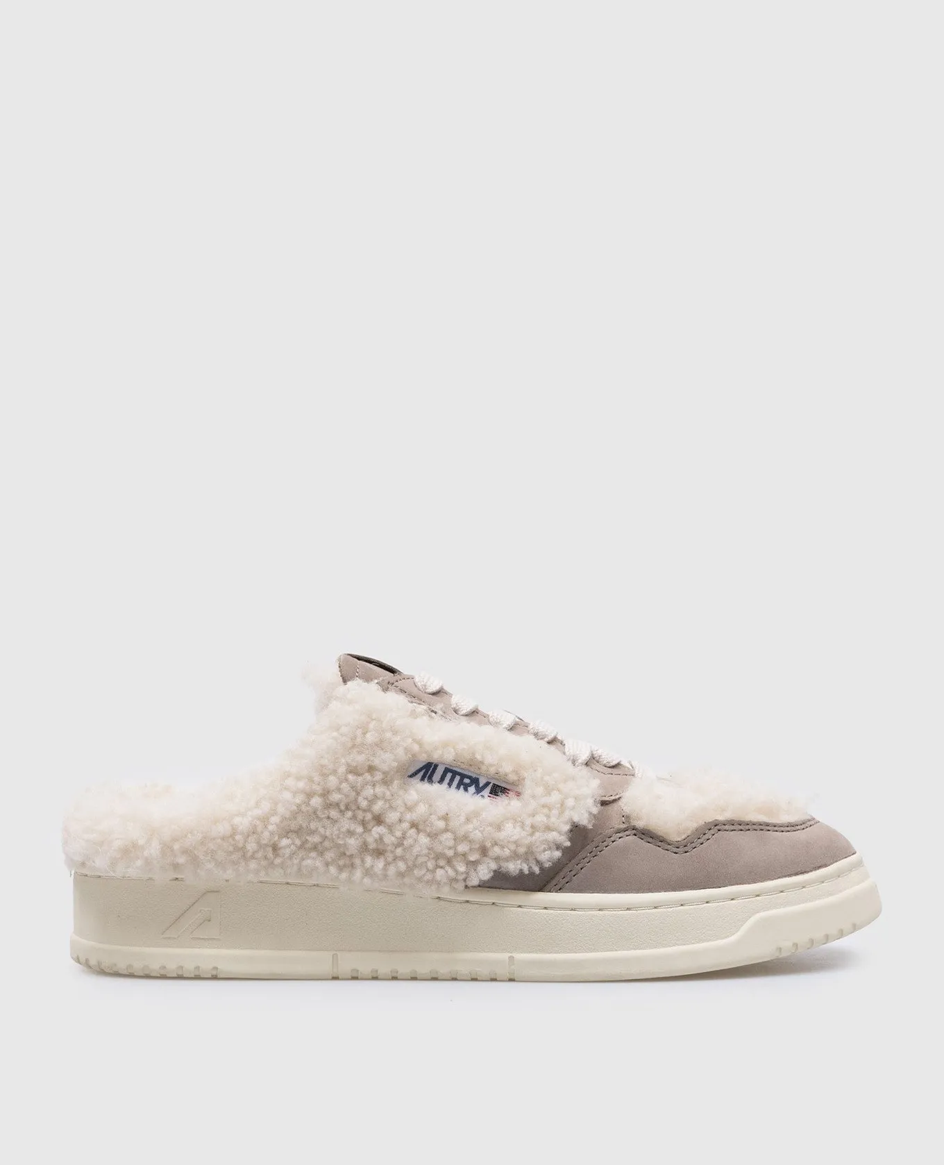 AUTRY Beige nubuck sneakers with fur