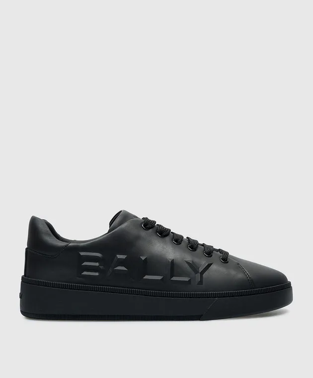 Bally Raise black leather sneakers with logo