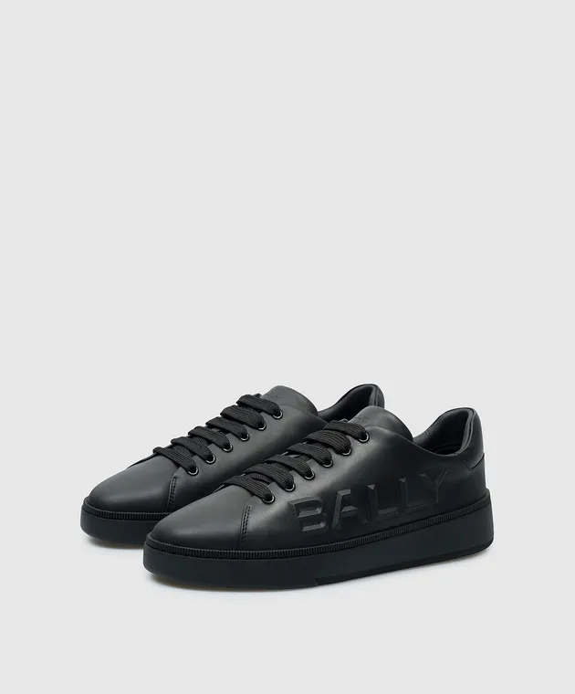 Bally Raise black leather sneakers with logo