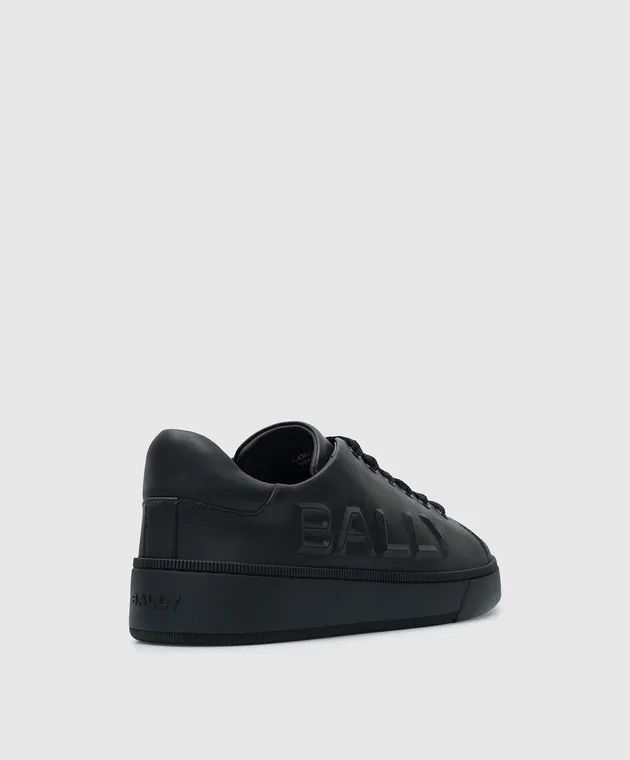 Bally Raise black leather sneakers with logo