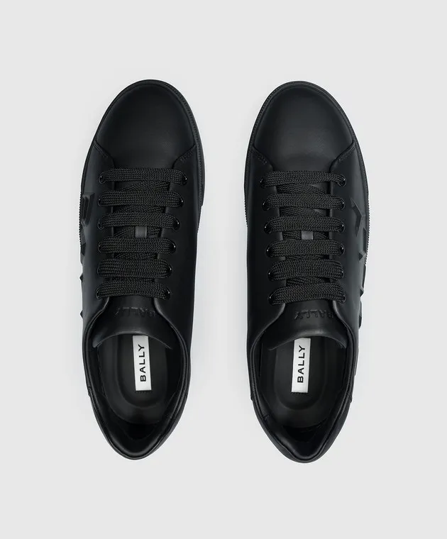 Bally Raise black leather sneakers with logo