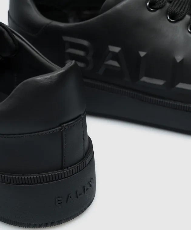 Bally Raise black leather sneakers with logo