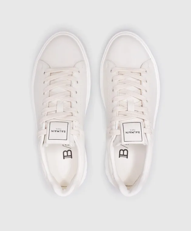 Balmain White leather sneakers B-Court