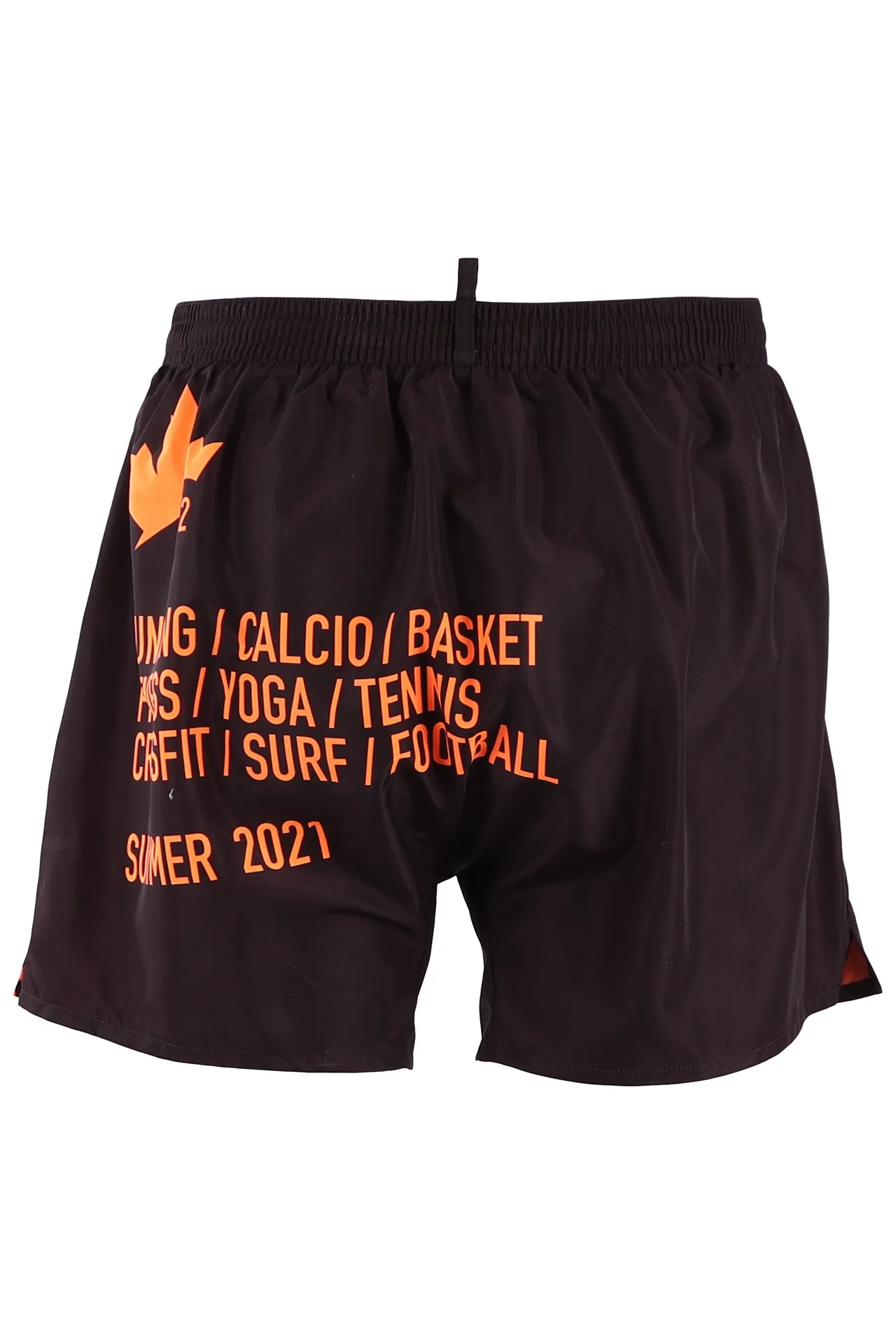 Bañador Dsquared2 negro con logo naranja