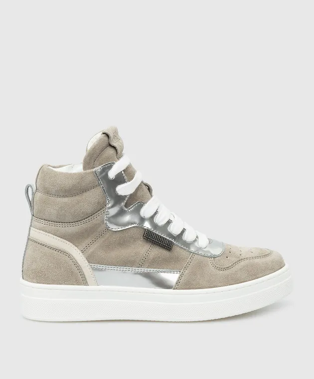 Brunello Cucinelli Children's suede high top sneakers