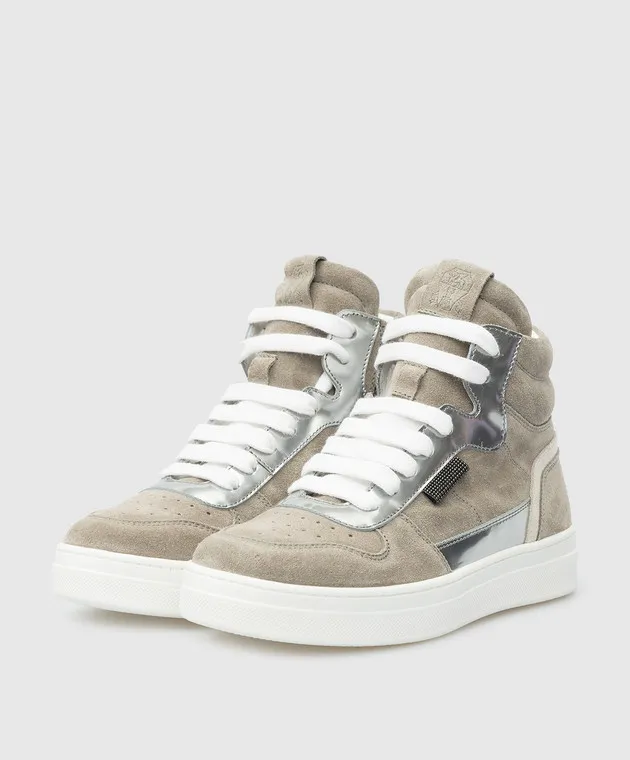 Brunello Cucinelli Children's suede high top sneakers