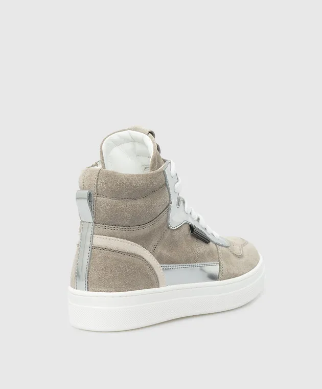 Brunello Cucinelli Children's suede high top sneakers