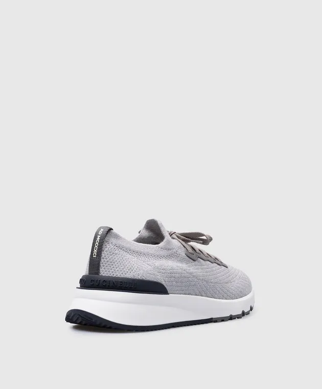 Brunello Cucinelli Gray sneakers with a logo