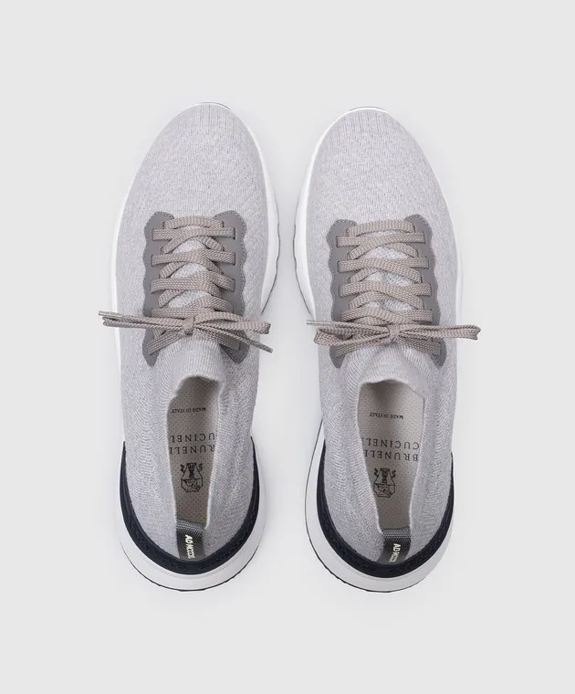 Brunello Cucinelli Gray sneakers with a logo