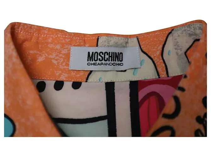 Camisa sin mangas con estampado de cómic multicolor de Moschino Cheap and Chic 