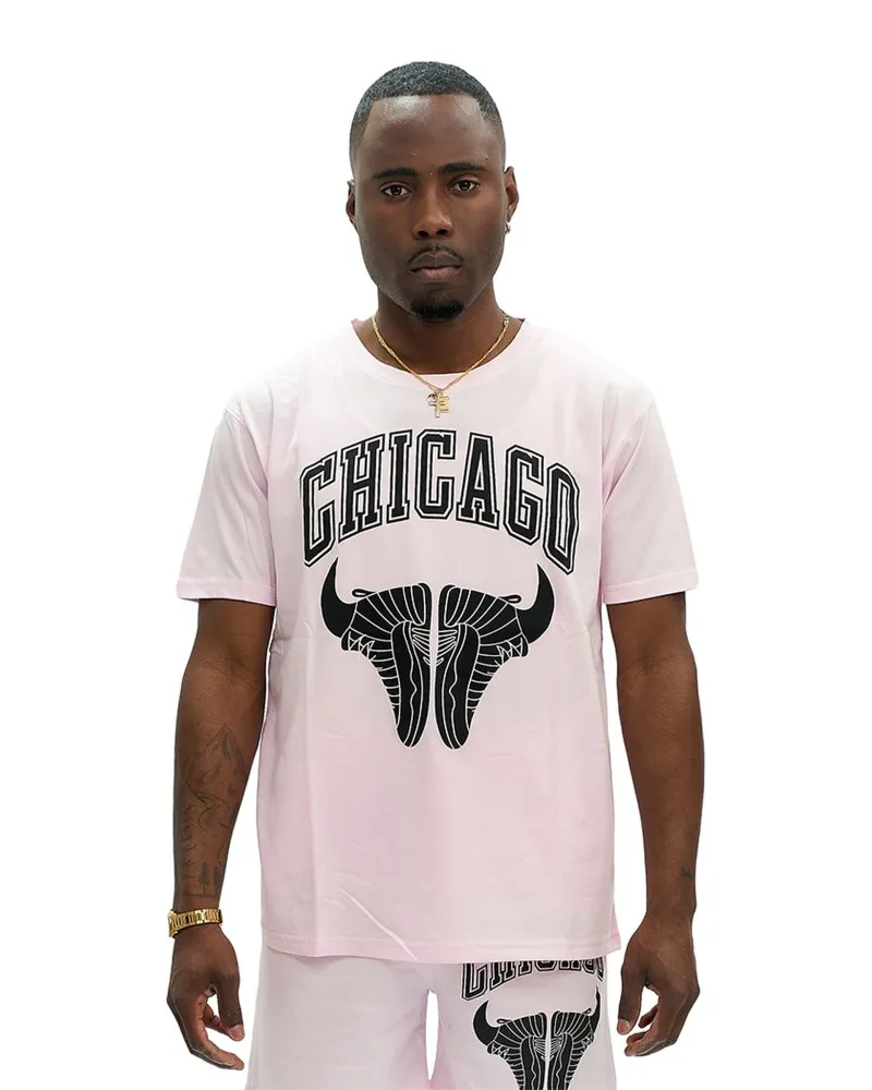 CAMISETA AREA ZERO ROSA/NEGRA CHICAGO SNEAKERS BIG FACE TEE