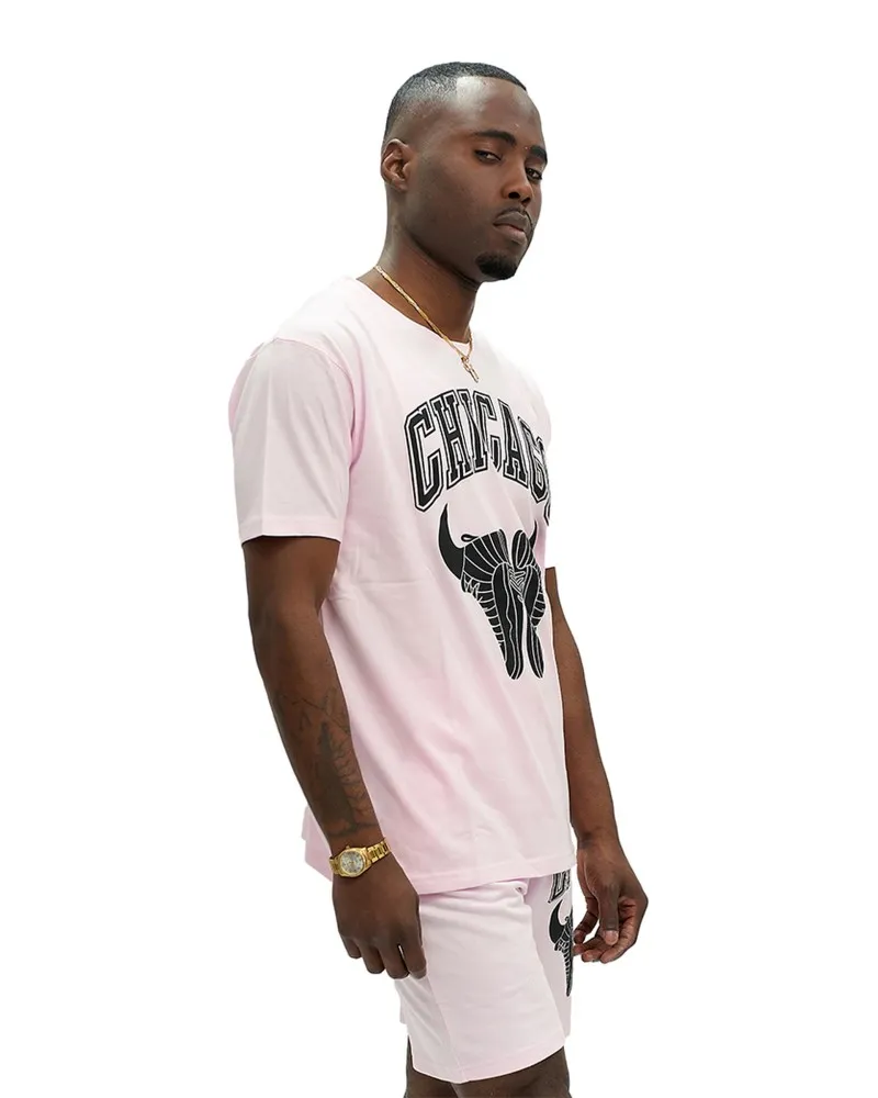 CAMISETA AREA ZERO ROSA/NEGRA CHICAGO SNEAKERS BIG FACE TEE