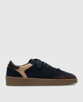 Canali Blue suede sneakers with logo