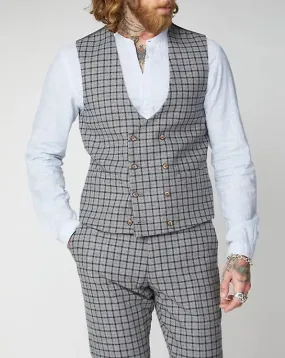 Cheyne check suit waitscoatgrey  