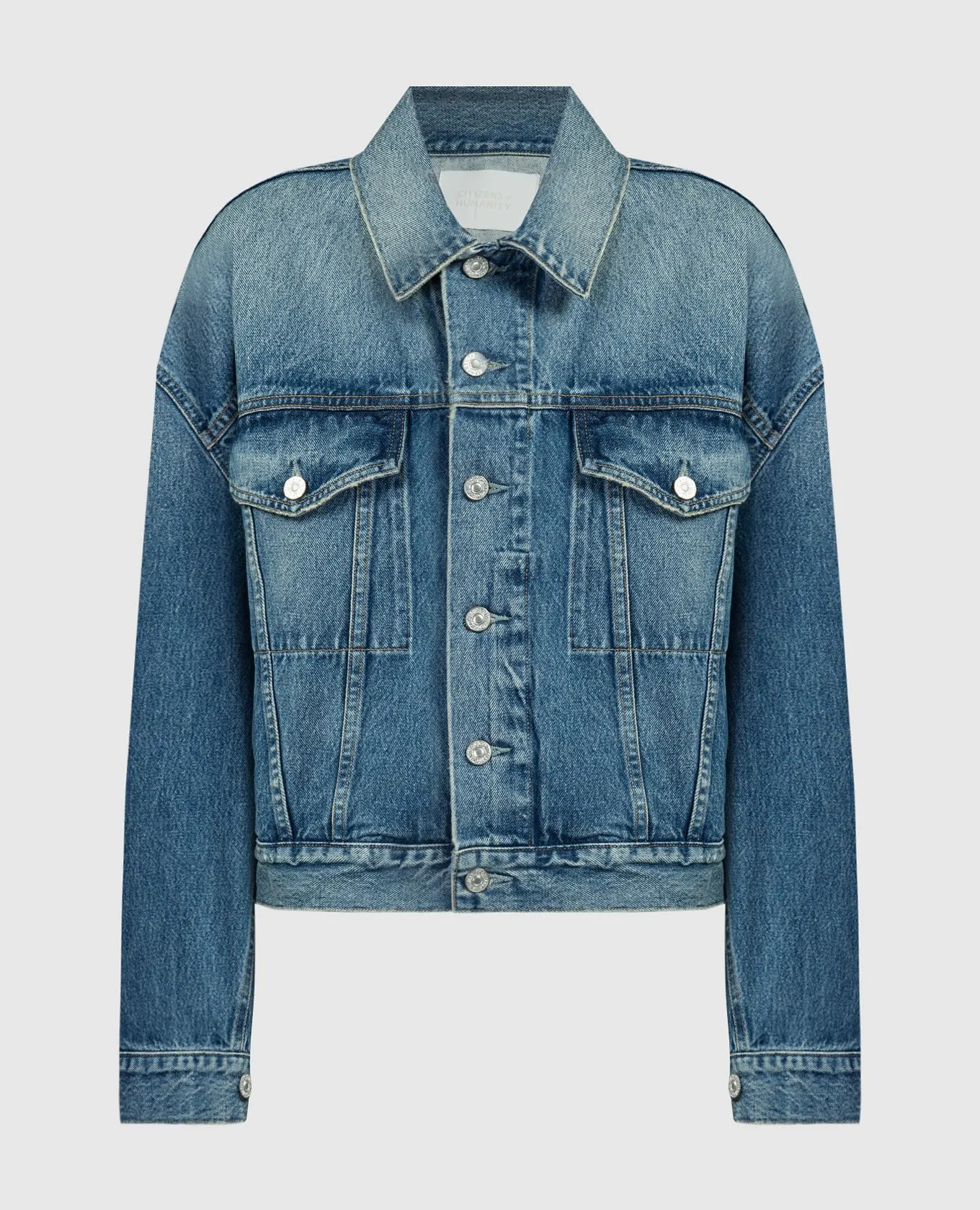 CITIZENS OF HUMANITY Quira blue distressed denim jacket