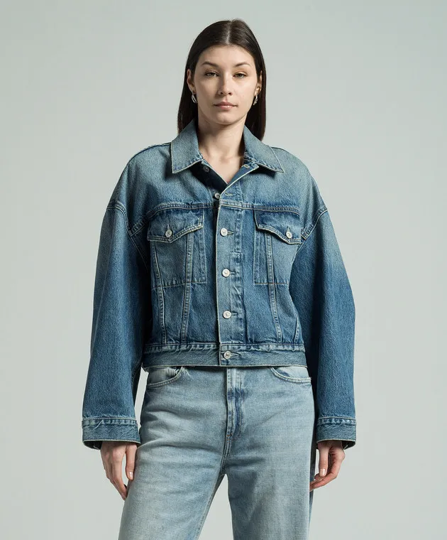 CITIZENS OF HUMANITY Quira blue distressed denim jacket