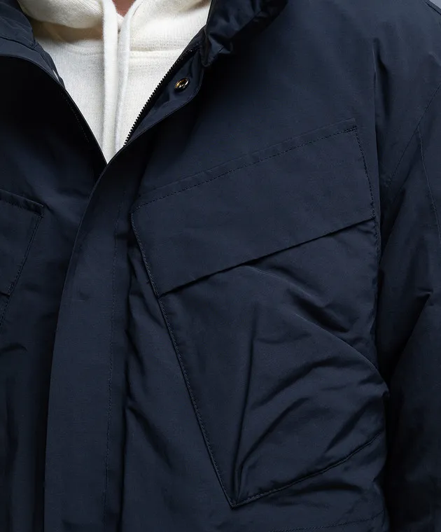 C.P. Company Black down jacket with logo