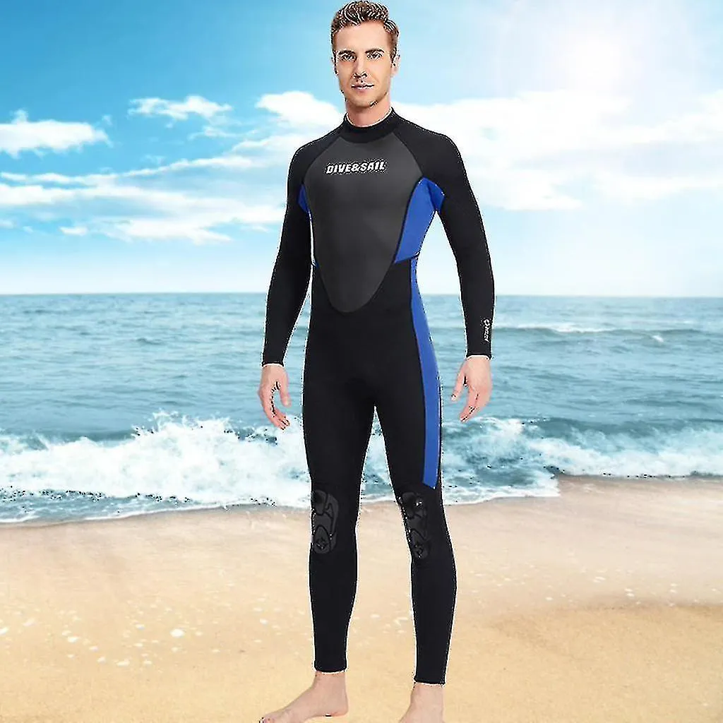 Diving Suit Full Length 3mm Uv Protection For Women Mens Men Xl Blue