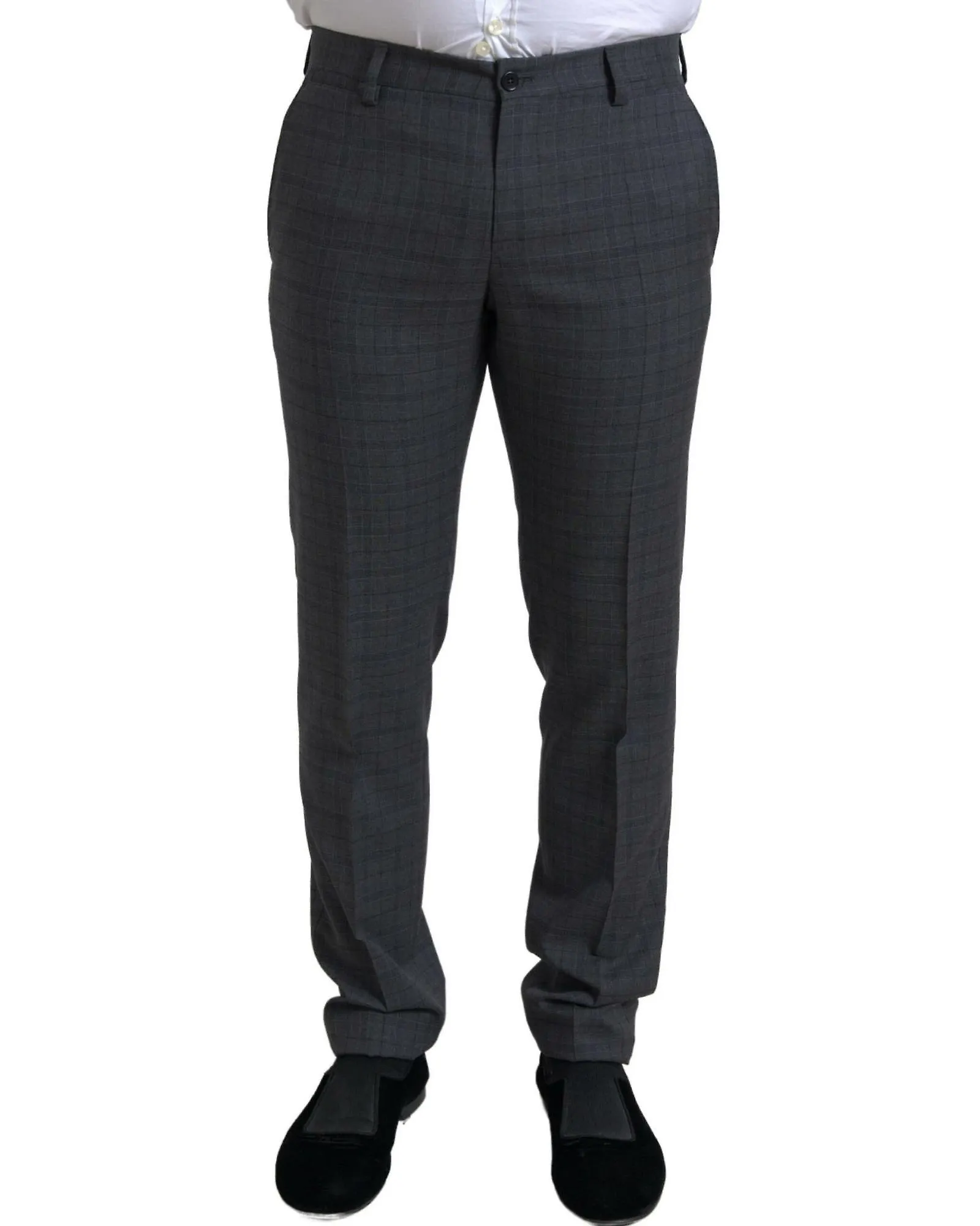 Dolce & Gabbana Checkered Gray 2 Piece Suit