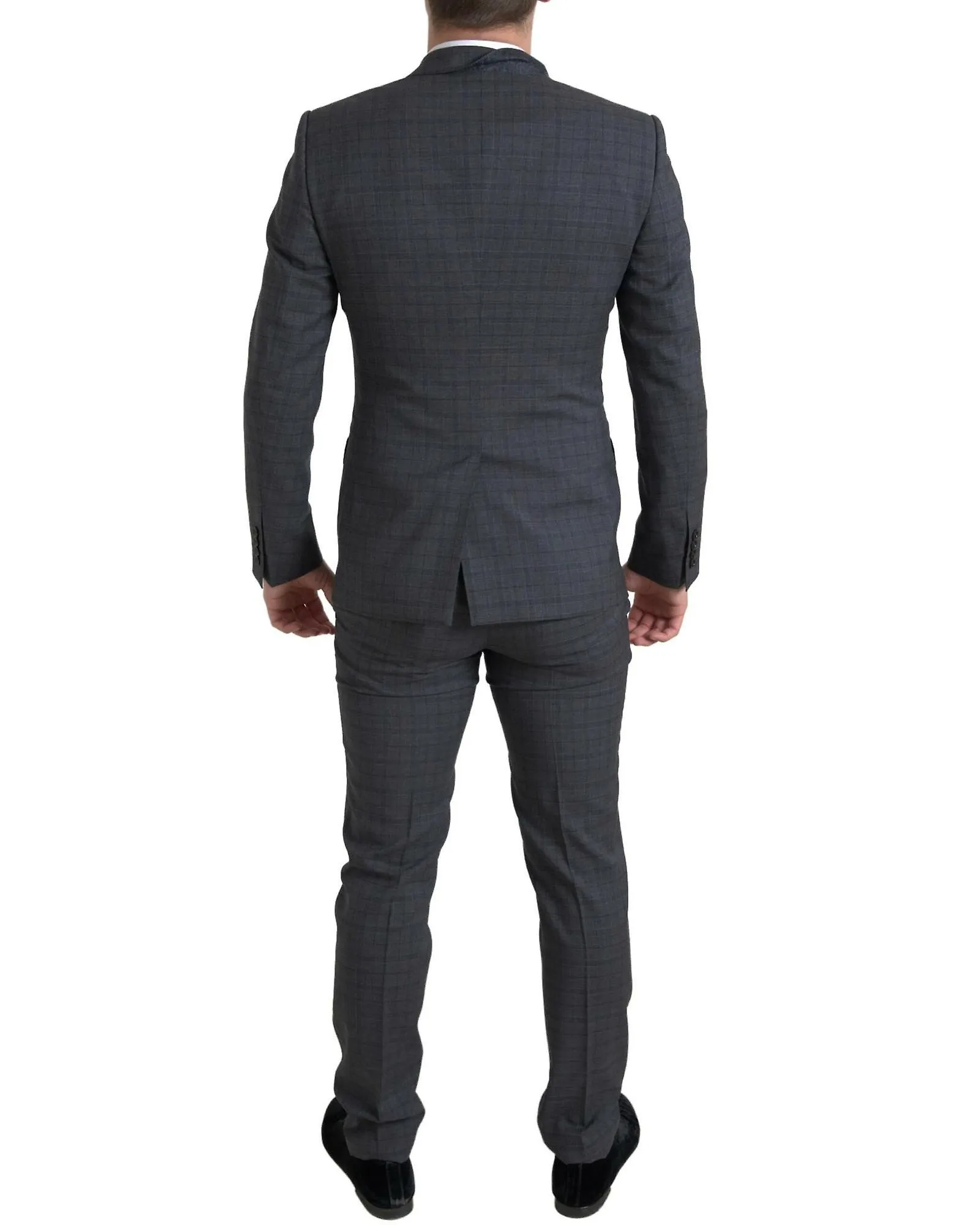 Dolce & Gabbana Checkered Gray 2 Piece Suit