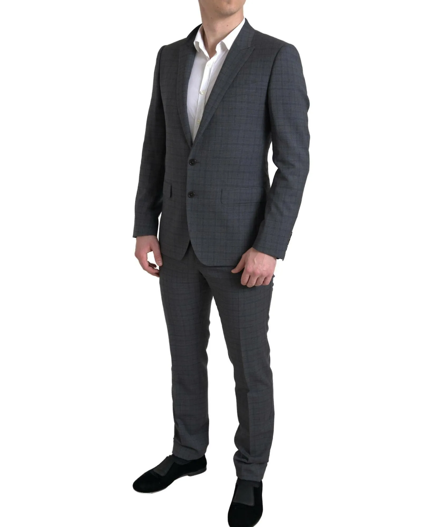 Dolce & Gabbana Checkered Gray 2 Piece Suit