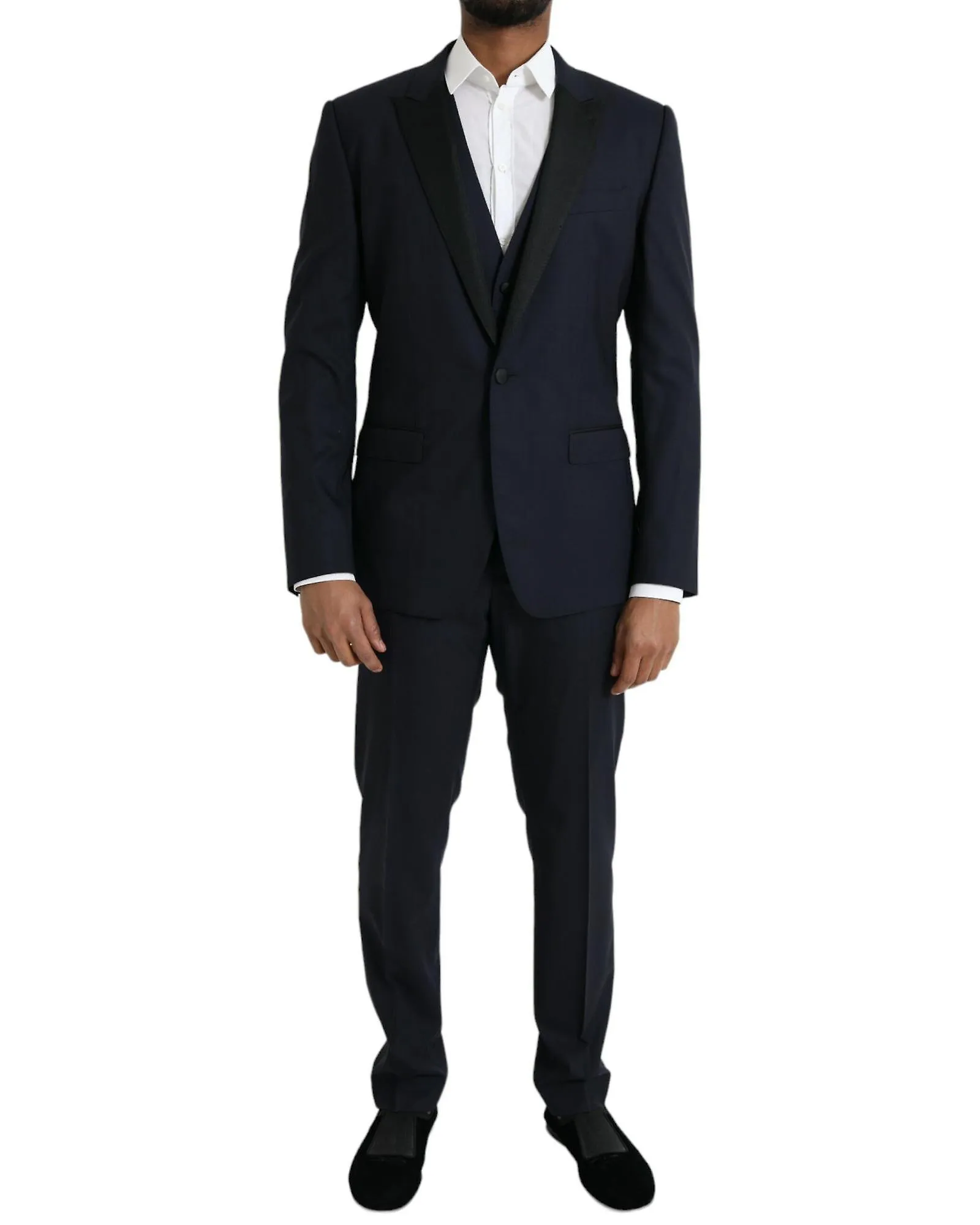 Dolce & Gabbana Dark  Wool Formal 3 Piece Suit