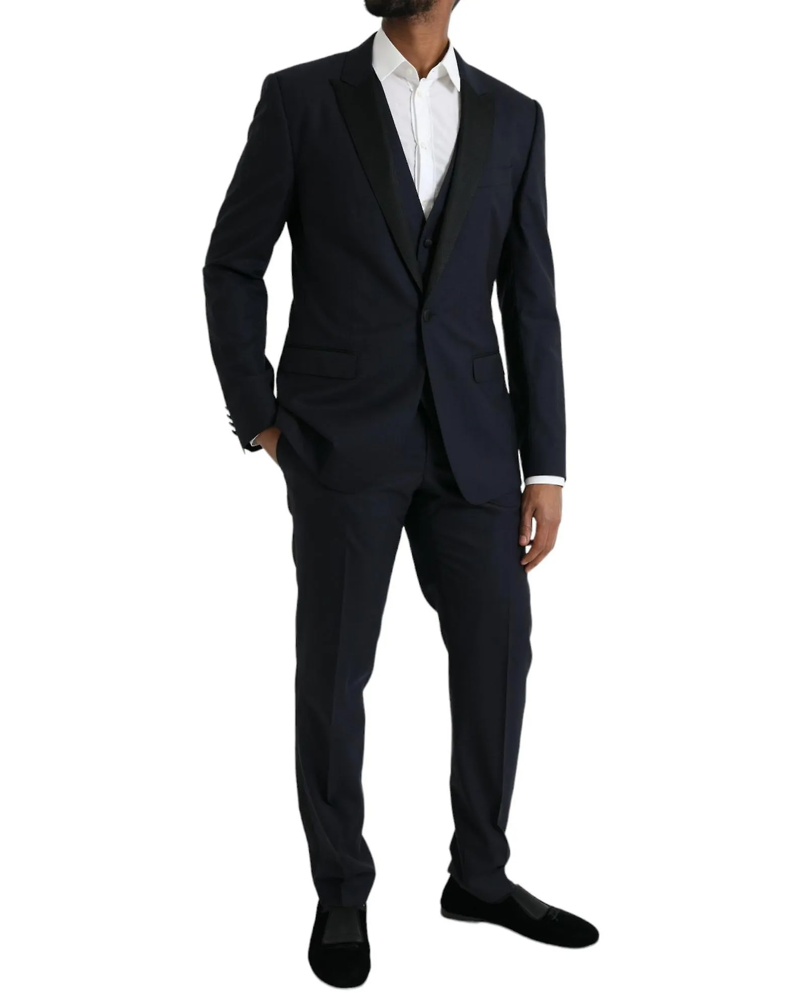 Dolce & Gabbana Dark  Wool Formal 3 Piece Suit