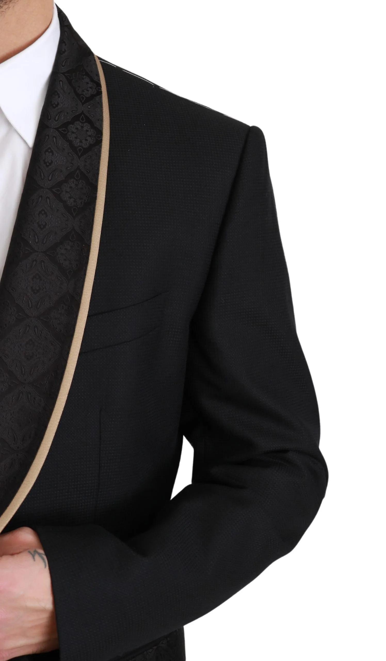 Dolce & Gabbana Patterned Lapel Italian Suit