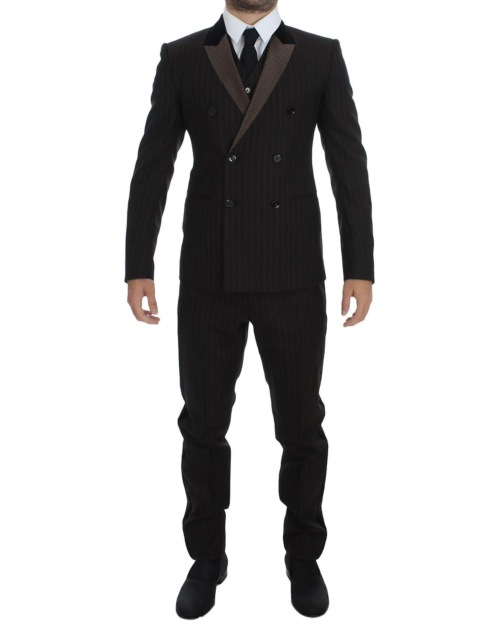 Dolce & Gabbana Striped Wool Slim 3 Piece Suit