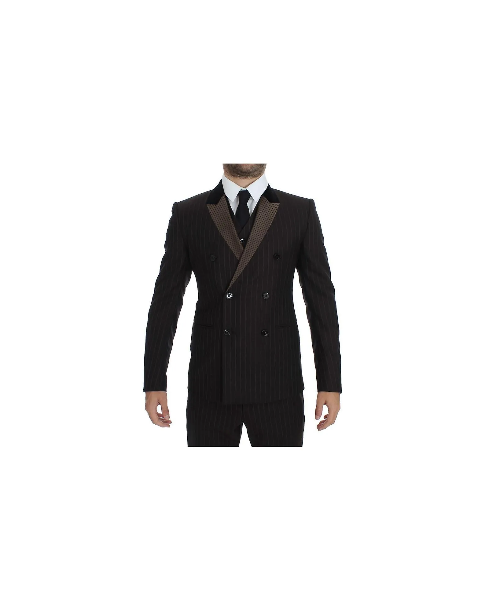 Dolce & Gabbana Striped Wool Slim 3 Piece Suit