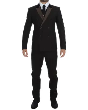 Dolce & Gabbana Striped Wool Slim 3 Piece Suit