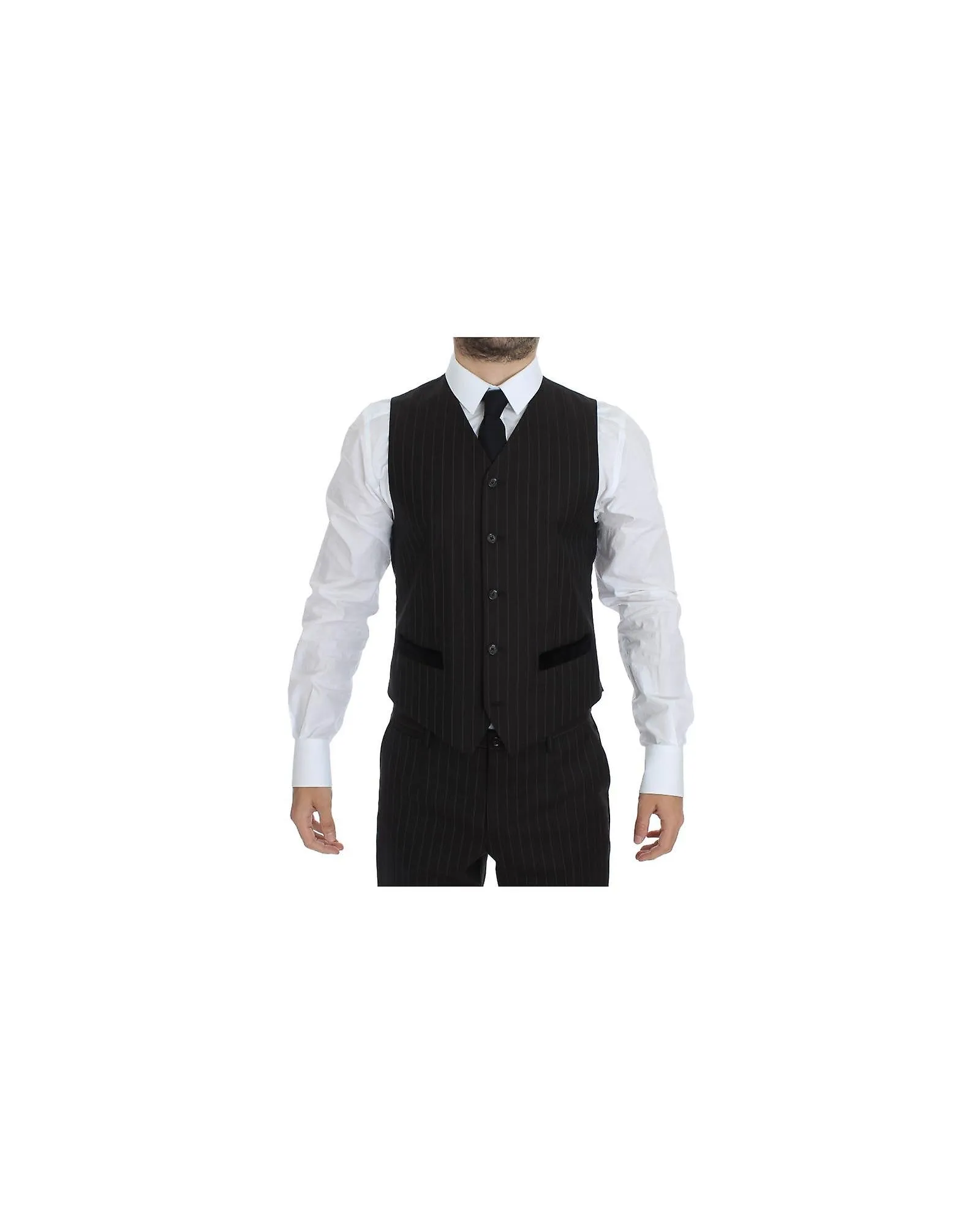 Dolce & Gabbana Striped Wool Slim 3 Piece Suit