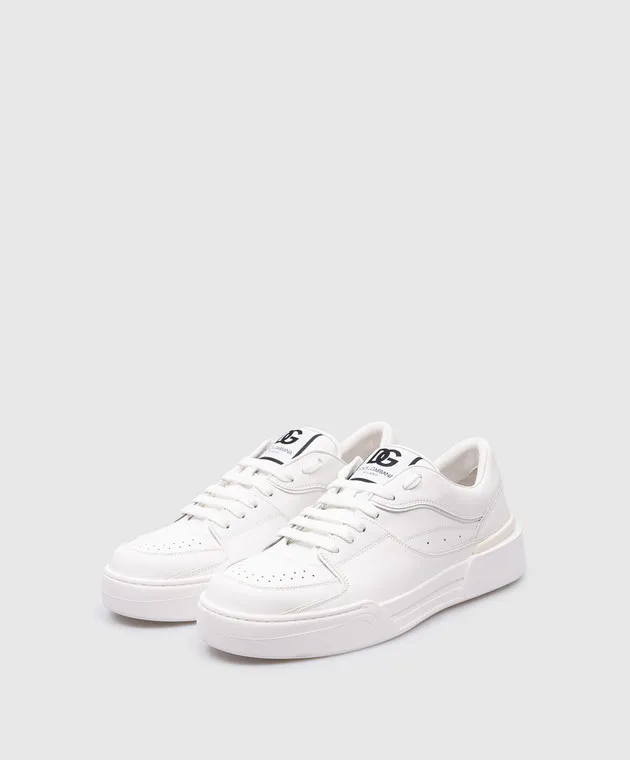 Dolce&Gabbana NEW ROMA white leather sneakers with a logo patch