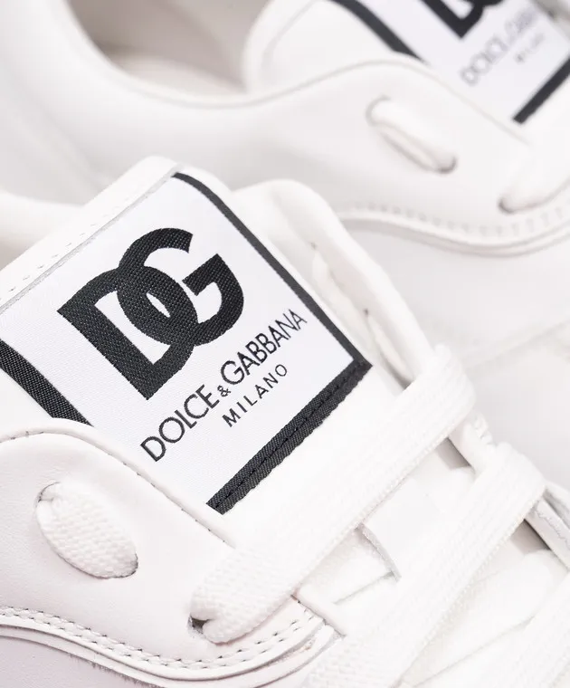 Dolce&Gabbana NEW ROMA white leather sneakers with a logo patch