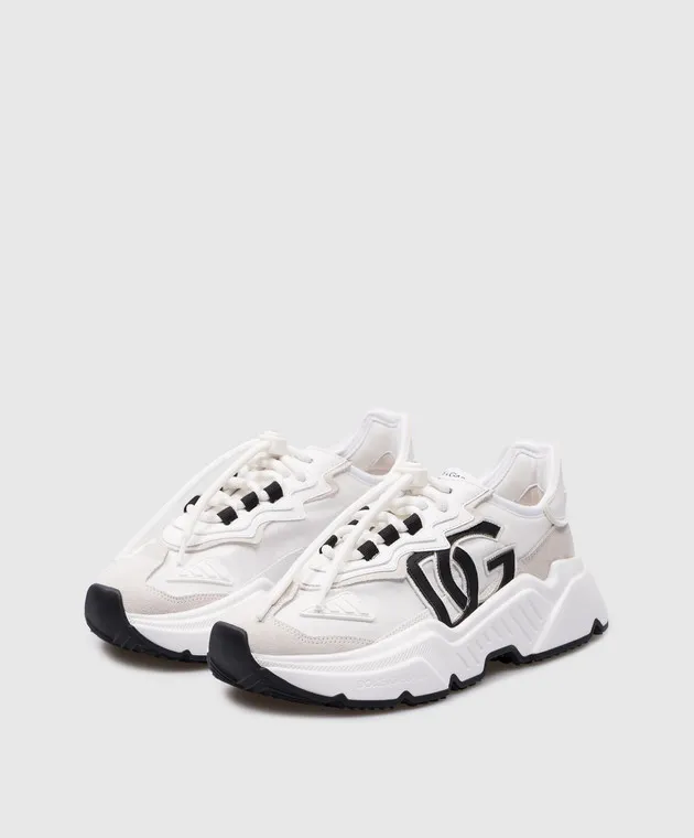 Dolce&Gabbana White DAYMASTER combination sneakers with logo