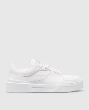 Dolce&Gabbana White leather sneakers with a logo patch