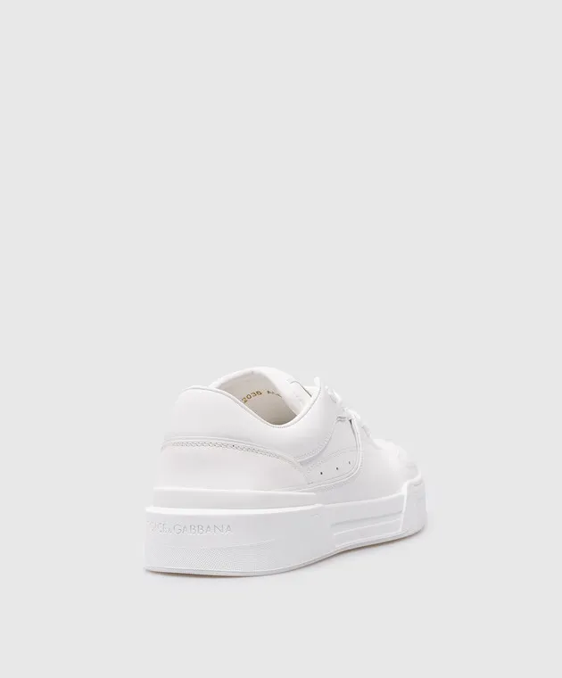 Dolce&Gabbana White leather sneakers with a logo patch