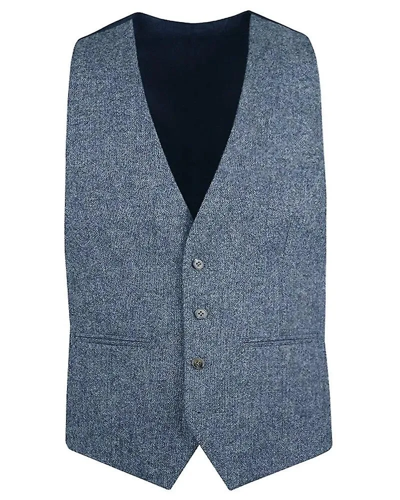 Donegal tweed suit waistcoat - light blue