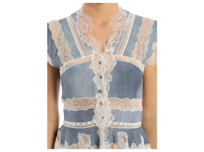 Ermanno Scervino CAMISA SIN MANGAS CON ENCAJE Scervino Azul claro 