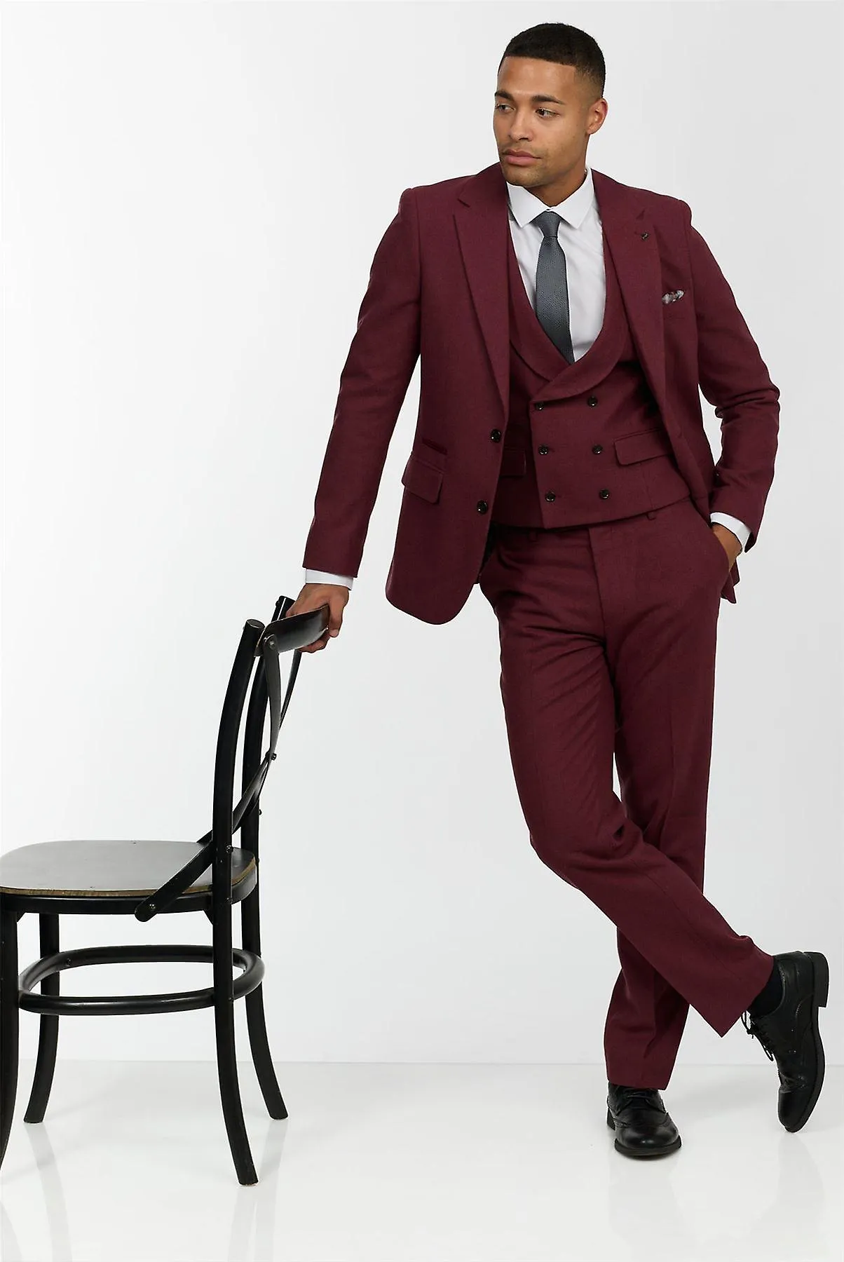 Eton Wool Tweed Three Piece Slim Fit Suit