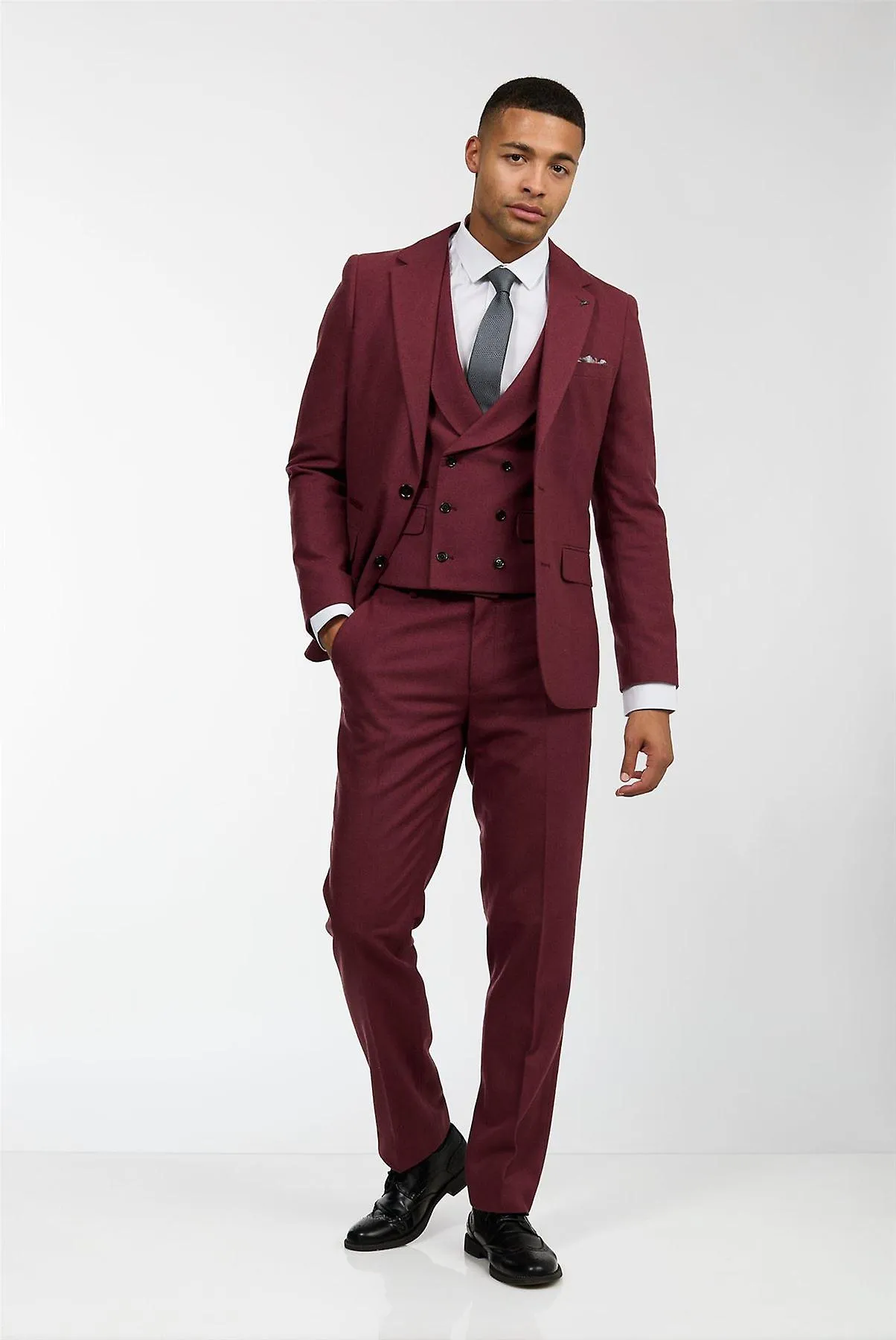 Eton Wool Tweed Three Piece Slim Fit Suit