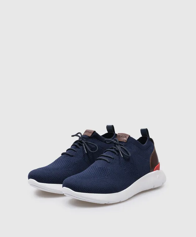 ISAIA Blue combination sneakers with logo