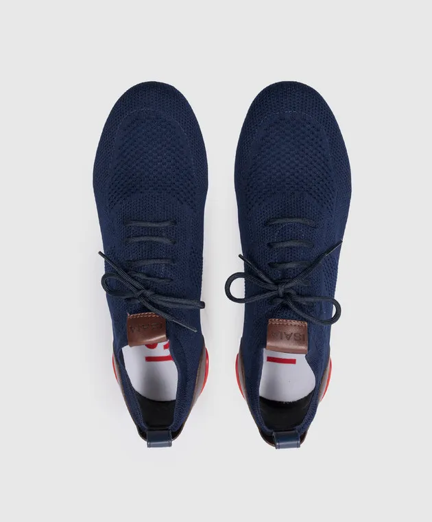 ISAIA Blue combination sneakers with logo