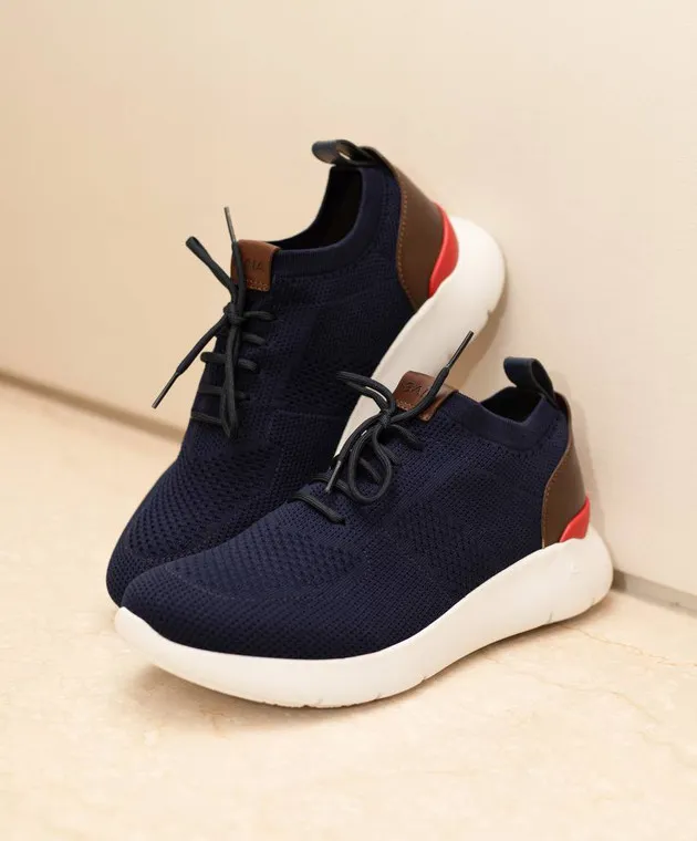 ISAIA Blue combination sneakers with logo