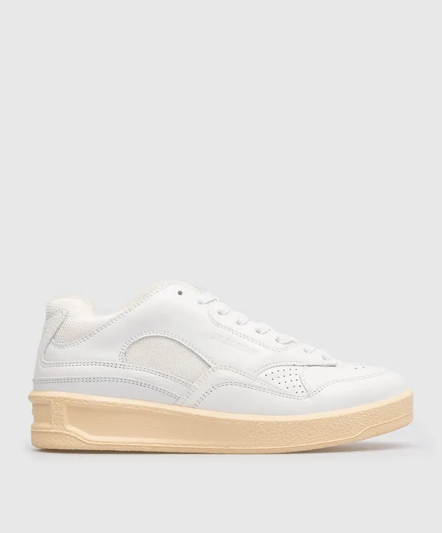 Jil Sander White combination sneakers with embossed logo