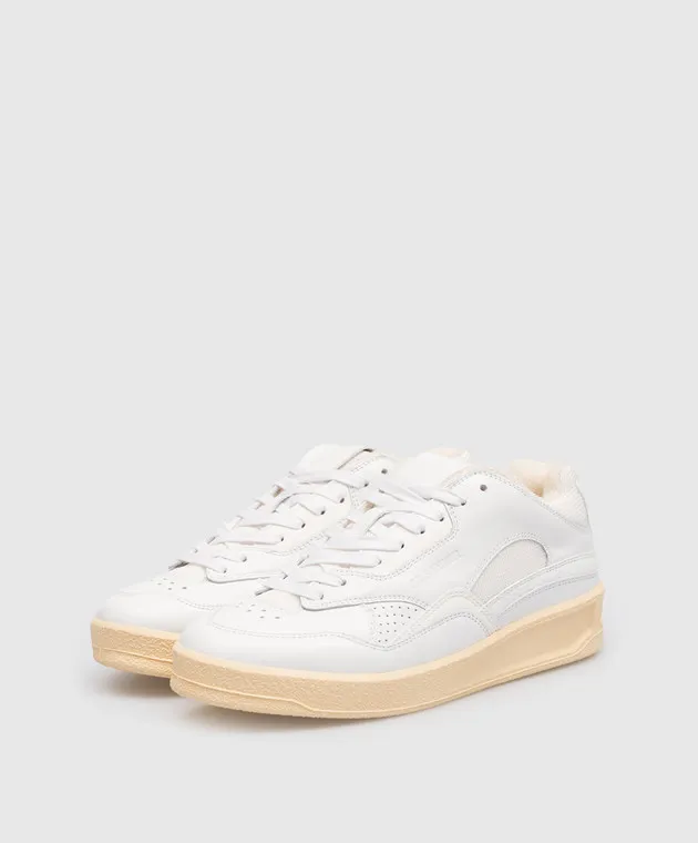 Jil Sander White combination sneakers with embossed logo