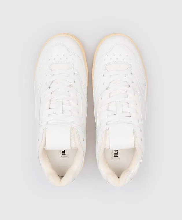 Jil Sander White combination sneakers with embossed logo